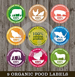 Organic food labels, image