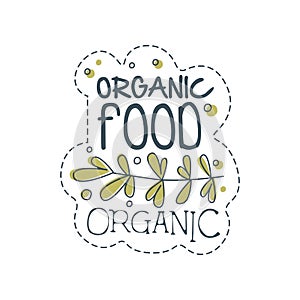 Organic food logo template design, label for healthy food store, vegan shop, vegetarian cafe, ecology company, natural