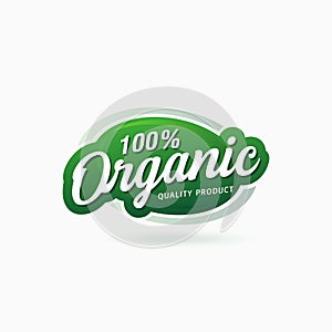 100% organic food product certified badge label sticker