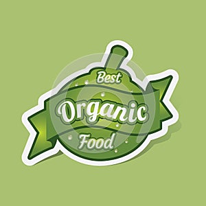 Organic food sticker. Vector illustration decorative design