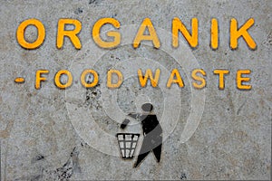 Organic food waste inscription