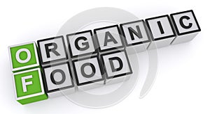 Organic food word blocks