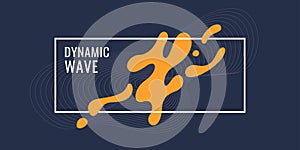 Organic forms with dynamic waves and lines on a dark background. Vector.