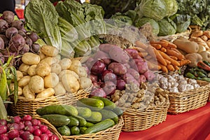 Organic fresh produce at the weekly farmers market downtown