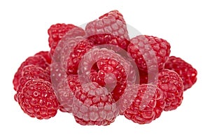 Organic fresh raspberry isolated on a white background.