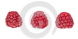 Organic fresh raspberry isolated on a white background.