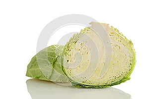 Organic fresh savoy cabbage half