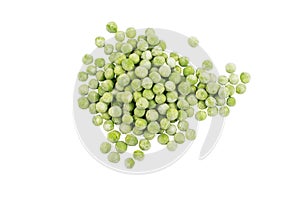 Organic Frozen Green Peas On White Background