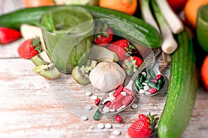 Organic fruit, vegetable, healthy drink beverage and nutrition supplement in proper diet