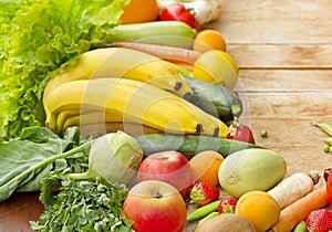 Organic fruits and vegetables