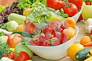 Organic fruits and vegetables