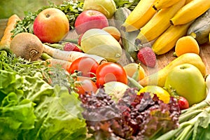 Organic fruits and vegetables