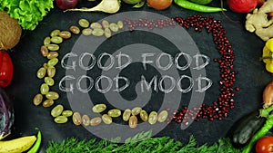 Good food good mood fruit stop motion photo