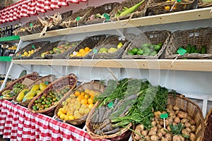 Organic fruits and vegetables at the Peasant Museum Market Museo del Campesino in Mozaga, Lanzarote photo