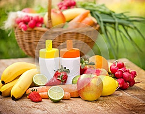 Organic fruits and vegetables rich with natural vitamins