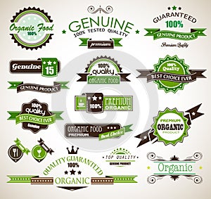 Organic and Genuine product premium labels.