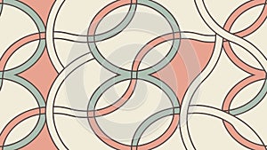 Organic Geometric Interlocking Rings Seamless Pattern, vector design Generative AI
