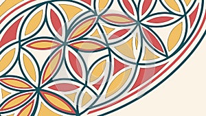 Organic Geometric Pattern Vector Background in Warm Hues, vector design Generative AI