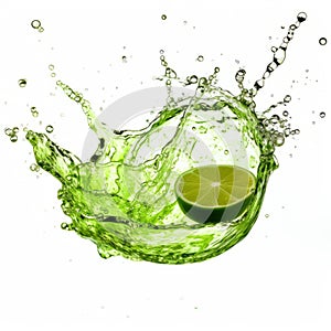 Organic Geometries: Bold And Clever Lime Liquid Splash Photo