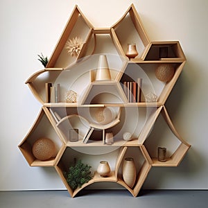 Organic Geometry Bookshelf: Creating Iterations Of Symmetrical Wood Installations