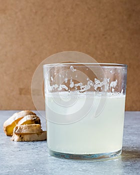 Organic Ginger Ale Soda Tonic in Glass Ready to Drink