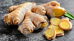 Organic ginger root nutritious herb for healthy, eco friendly cooking and culinary delights