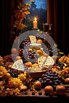 Organic grapes harvest fruits table fresh diet healthy sweet nature background food