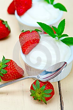 Organic Greek yogurt and strawberry