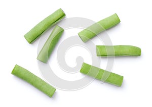 Organic Green Beans Isolated Over White Background