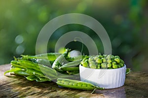 Organic Green Peas. Protein for vegans.