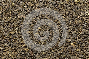 Organic Green Tea (Camellia sinensis) dried whole leaves.