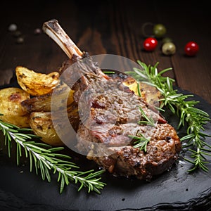Organic Grilled Lamb Chops on a plate