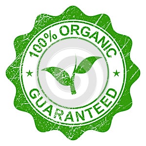 Organic Guaranteed Stamp for Natural Product Illustration