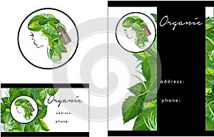 Organic Hair salon modern Logo, Business Card, Flyer