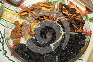 Organic Healthy Assorted Dried Fruit Mix on a Plate