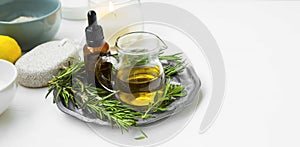 Organic herbal oil ,natural body and skincare products setting