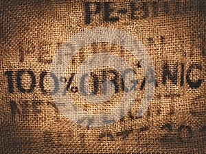 Organic hessian coffee bag photo