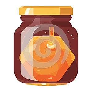 Organic honey jar and sweet liquid from nature