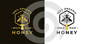 Organic honey logo label