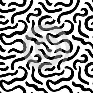 Hand drawn circular lines vector seamless pattern.