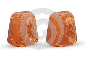 Organic Jaggery ( unrefined sugar ) isolated on white background