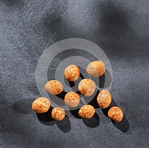 Organic Japanese peanuts - Arachis hypogaea. Text space