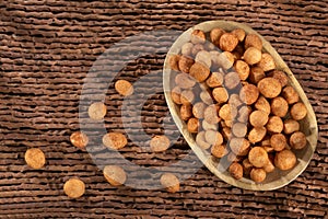 Organic Japanese peanuts in the bowl - Arachis hypogaea