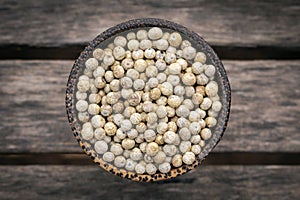 Organic kampot dried white pepper corns in cambodia