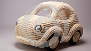 Organic Knitted Car: A Playful 3d Model With Eye-catching Details