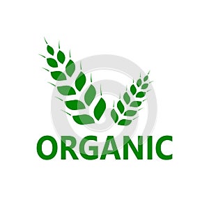 Organic label. green eco badge. Sticker. Vector illustration.