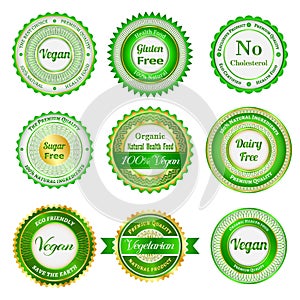 Organic labels, badges and stickers