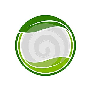 Organic Leaf Circle Emblem Symbol Graphic Logo