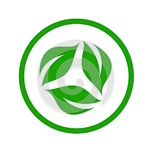 Organic leaf logo symbolizing Vegetarian friendly diet photo
