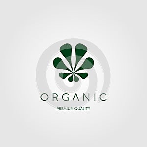 Organic leaf logo vector design illustration, cannabis logo negative space